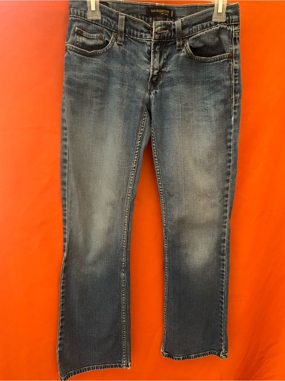 Levi’s 525 Too Superlow bootcut midwash denim jeans